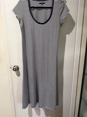 Madewell Navy & White Striped Boatneck Top